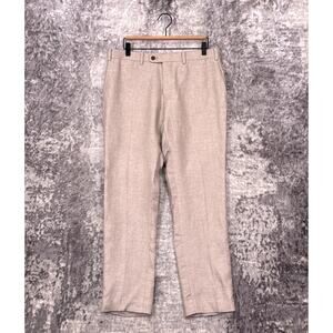 Indochino Pants 32 x 30 Mens Natural Linen Dress Trouser